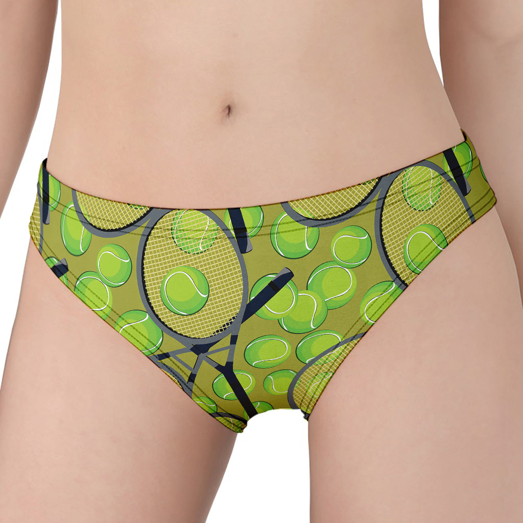Tennis Ball And Racket Pattern Print Women's Panties