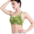Tennis Ball And Racket Pattern Print Women's Sports Bra