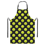 Tennis Balls Pattern Print Bib Apron With Pocket