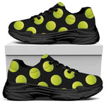 Tennis Balls Pattern Print Black Chunky Shoes