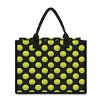 Tennis Balls Pattern Print Canvas Tote Bag