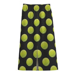 Tennis Balls Pattern Print Cotton Front Slit Maxi Skirt