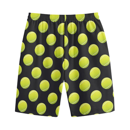Tennis Balls Pattern Print Cotton Shorts