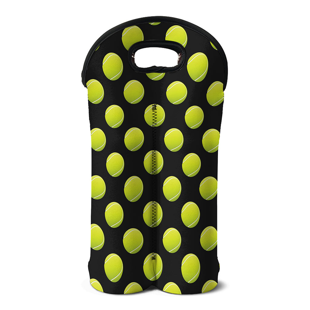 Tennis Balls Pattern Print Double Neoprene Wine Tote