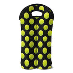 Tennis Balls Pattern Print Double Neoprene Wine Tote