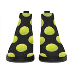 Tennis Balls Pattern Print Flat Ankle Boots