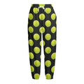 Tennis Balls Pattern Print Fleece Lined Knit Pants