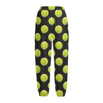 Tennis Balls Pattern Print Fleece Lined Knit Pants