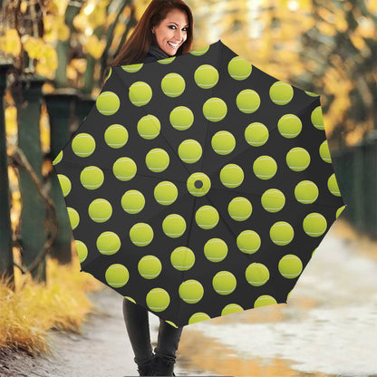 Tennis Balls Pattern Print Foldable Umbrella