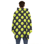 Tennis Balls Pattern Print Hoodie Blanket