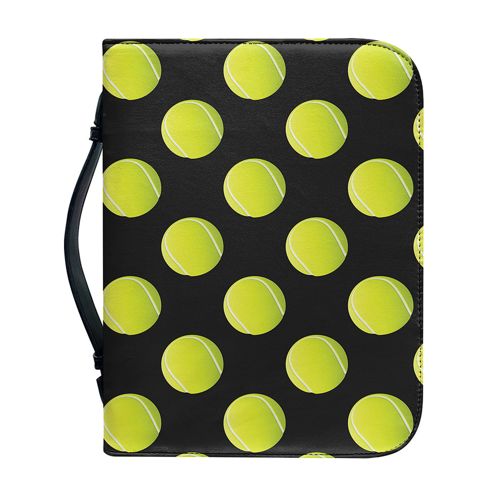 Tennis Balls Pattern Print Leather Bible Cover