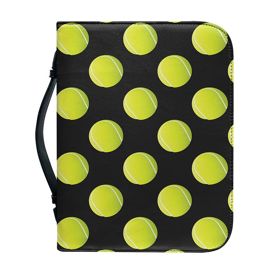 Tennis Balls Pattern Print Leather Bible Cover