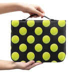 Tennis Balls Pattern Print Leather Bible Cover
