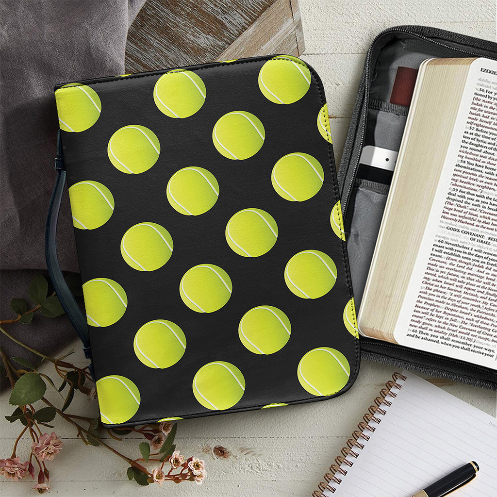Tennis Balls Pattern Print Leather Bible Cover