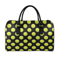 Tennis Balls Pattern Print Leather Duffel Bag