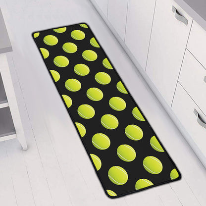 Tennis Balls Pattern Print Long Kitchen Mat