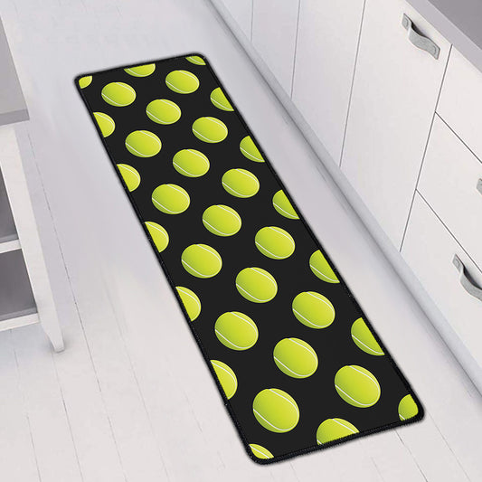 Tennis Balls Pattern Print Long Kitchen Mat