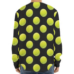 Tennis Balls Pattern Print Long Sleeve Baseball Jersey