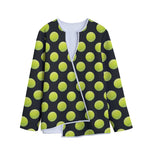 Tennis Balls Pattern Print Long Sleeve Short Coat