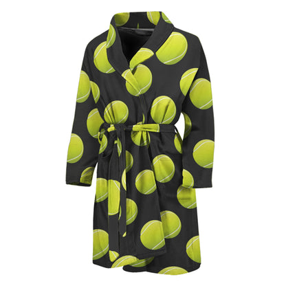 Tennis Balls Pattern Print Men's Bathrobe