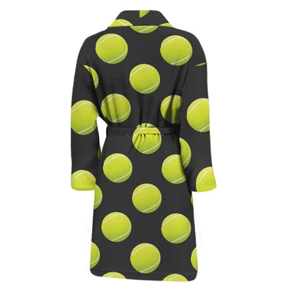 Tennis Balls Pattern Print Men's Bathrobe