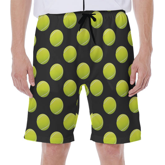 Tennis Balls Pattern Print Men's Beach Shorts
