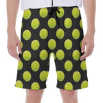 Tennis Balls Pattern Print Men's Beach Shorts