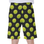 Tennis Balls Pattern Print Men's Beach Shorts