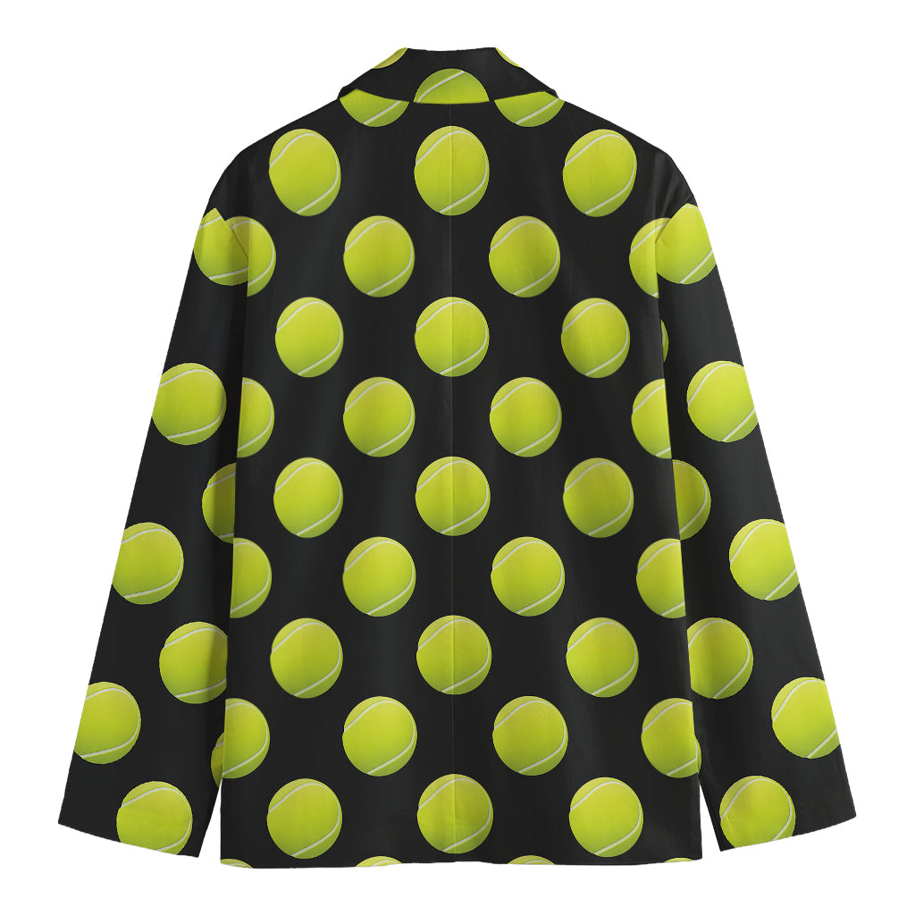 Tennis Balls Pattern Print Men's Blazer