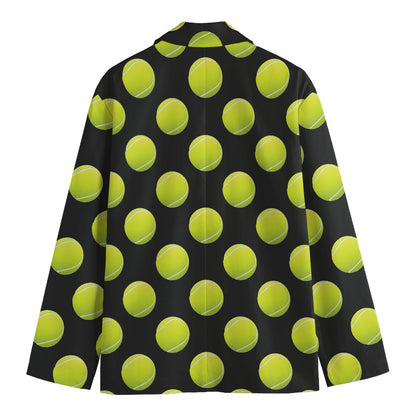 Tennis Balls Pattern Print Men's Blazer