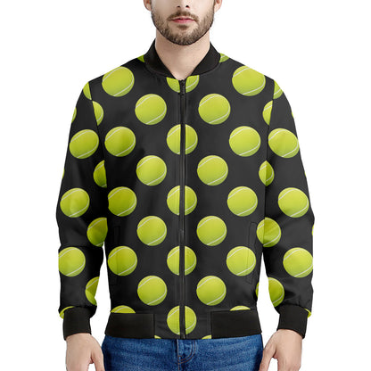 Tennis Balls Pattern Print Men's Bomber Jacket