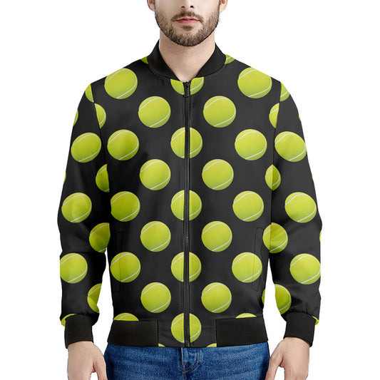 Tennis Balls Pattern Print Men's Bomber Jacket