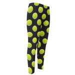 Tennis Balls Pattern Print Men's Compression Pants