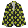 Tennis Balls Pattern Print Men's Cotton Blazer
