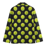 Tennis Balls Pattern Print Men's Cotton Blazer