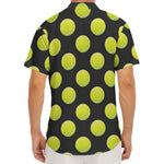 Tennis Balls Pattern Print Men's Deep V-Neck Shirt