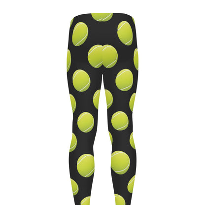 Tennis Balls Pattern Print Men's leggings