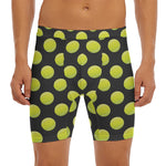 Tennis Balls Pattern Print Men's Long Boxer Briefs