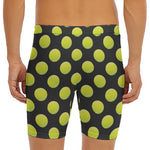 Tennis Balls Pattern Print Men's Long Boxer Briefs