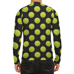 Tennis Balls Pattern Print Men's Long Sleeve Rash Guard