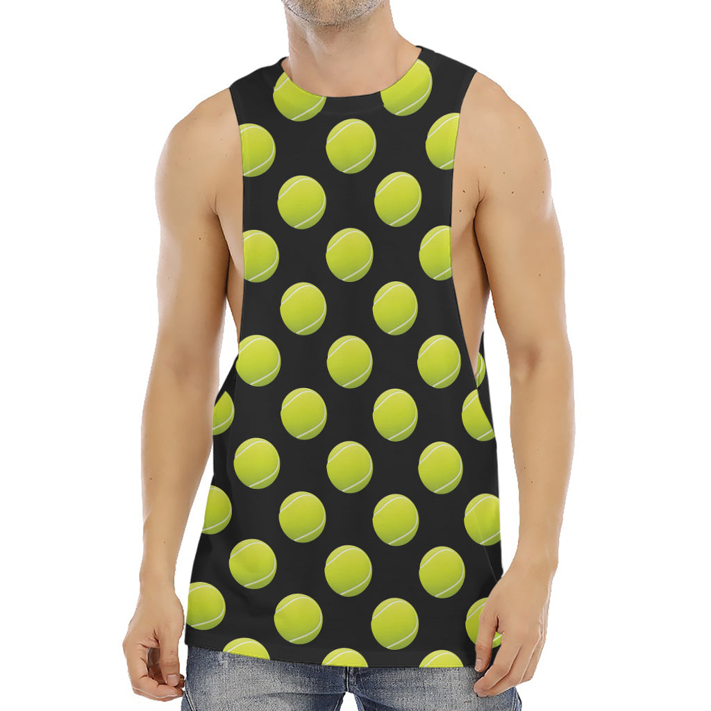 Tennis Balls Pattern Print Men's Muscle Tank Top