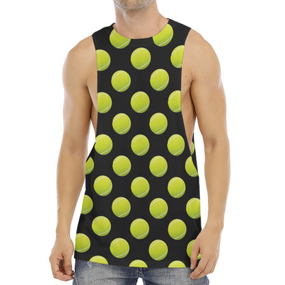 Tennis Balls Pattern Print Men's Muscle Tank Top