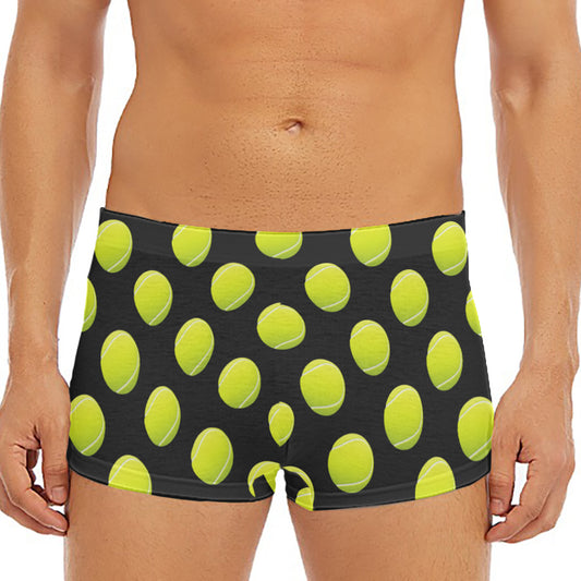 Tennis Balls Pattern Print Men's Short Boxer Briefs