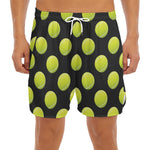 Tennis Balls Pattern Print Men's Split Running Shorts
