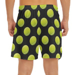 Tennis Balls Pattern Print Men's Split Running Shorts