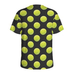 Tennis Balls Pattern Print Men's Sports T-Shirt