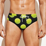 Tennis Balls Pattern Print Men's Swim Briefs