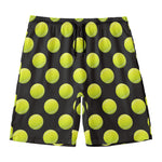 Tennis Balls Pattern Print Men's Swim Trunks