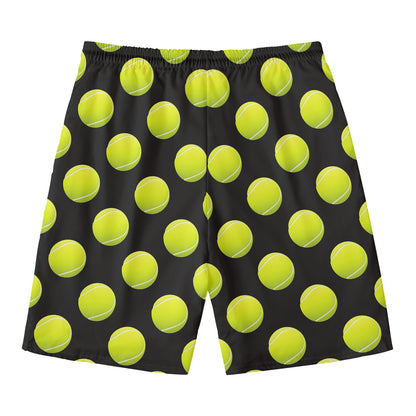 Tennis Balls Pattern Print Men's Swim Trunks