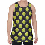Tennis Balls Pattern Print Men's Velvet Tank Top